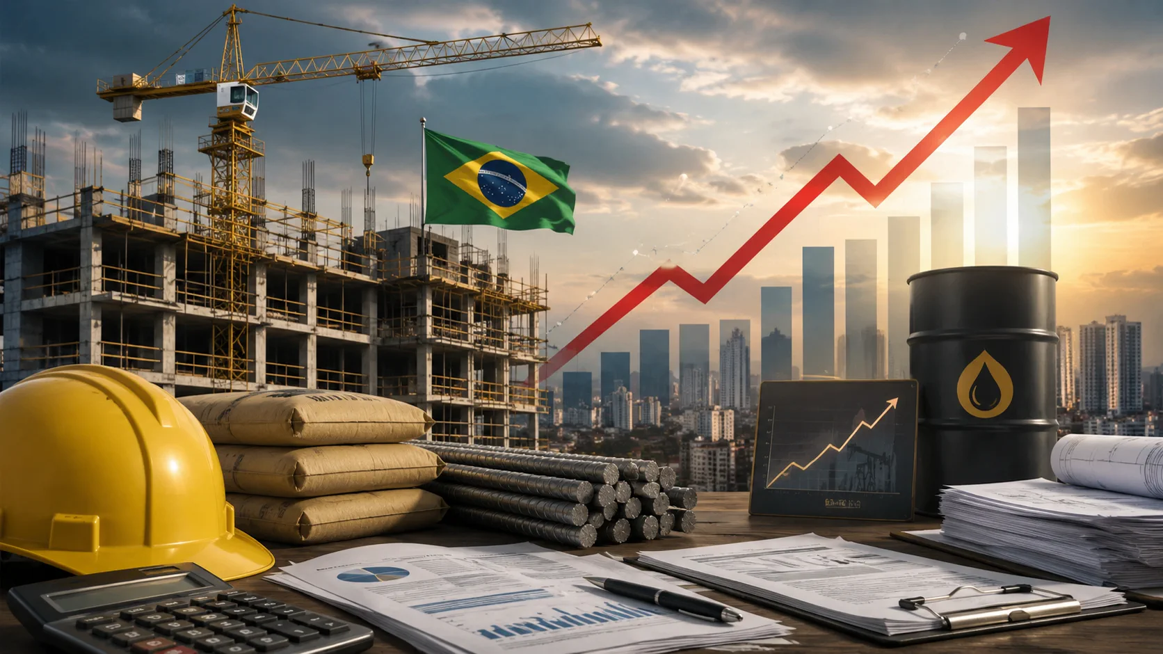 Custos da construção sobem 0,72% em abril e pressionam orçamento das obras